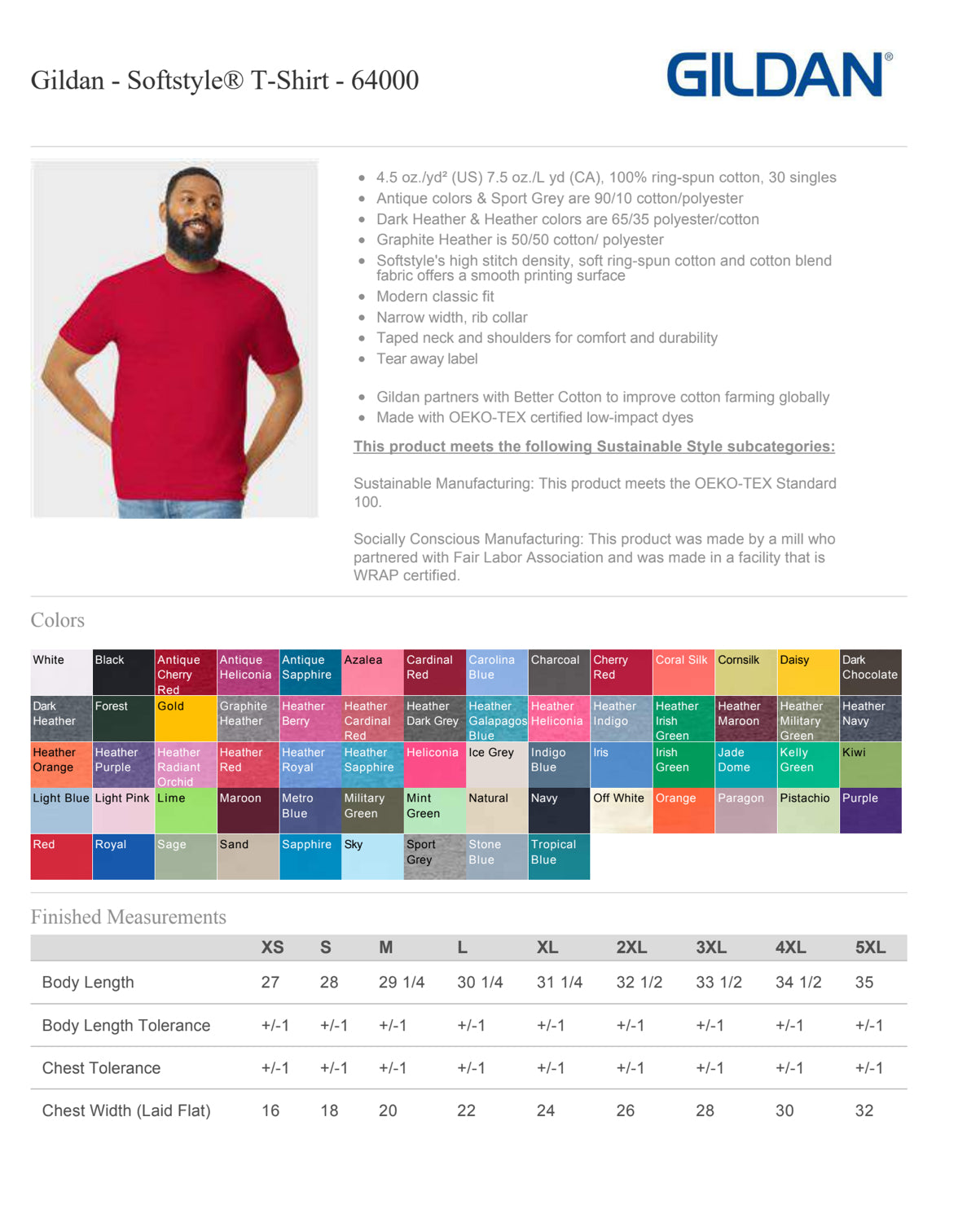 Gildan - Softstyle® T-Shirt - 64000